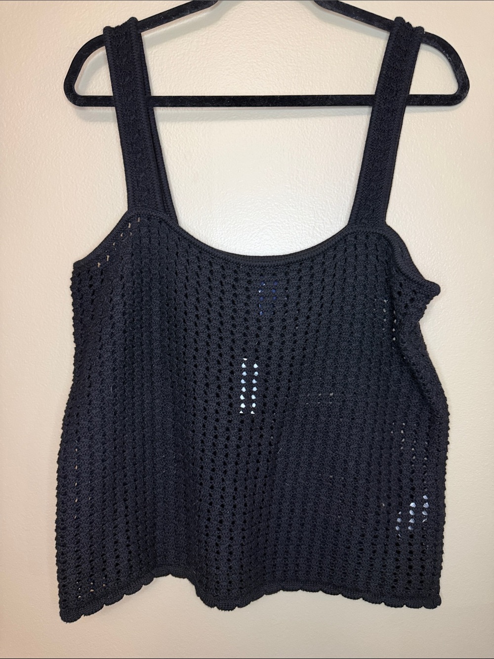 NWT GAP Black Crochet Tank Top XL